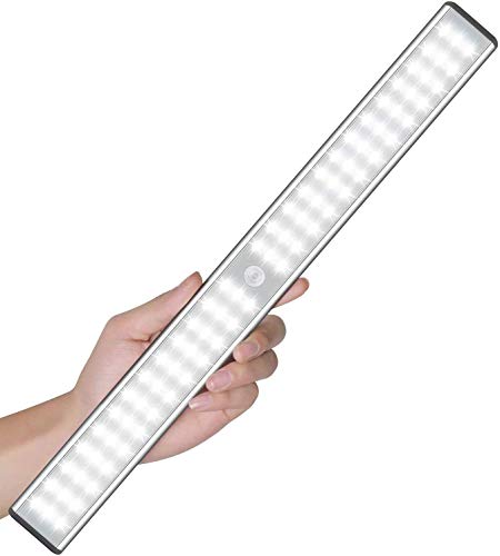 MOSTON mit Bewegungsmelder 78 LED USB Wiederaufladbar Magnetisch Bewegungsmelder Nachtlicht LED, Auto/ON/OFF Geeignet für Schrank Kinderzimmer Flur Schlafzimmer Küche Treppe, DL1978D, White von MOSTON