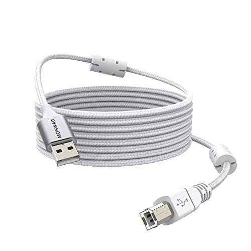 MOSWAG Langes Druckerkabel 5m Scannerkabel USB Druckerkabel USB Typ A auf Typ B Scannerkabel Hochgeschwindigkeitskompatibel mit HP, Canon, Epson, Dell, Lexmark, Brother, Xerox, Samsung und anderen von MOSWAG