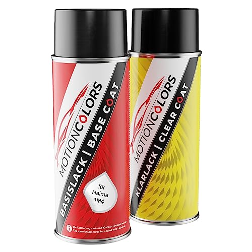 MOTIONCOLORS Vegas Gold Metallic 1M4 für Haima Autolack Sprühdosen Set Basislack Klarlack Spraydose 400ml von MOTIONCOLORS