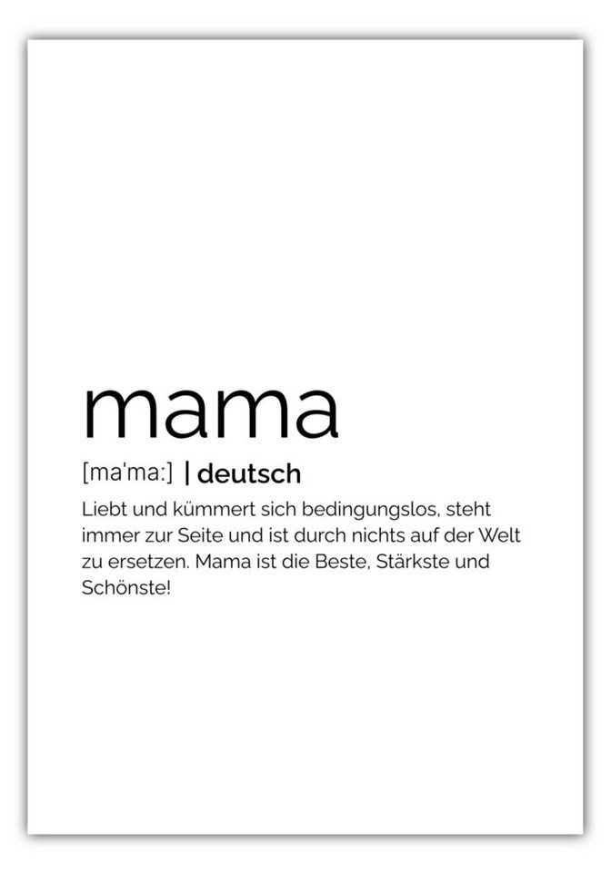 MOTIVISSO Poster Mama Definition, Perfekt für Muttertag, Geburtstag, Geschenk, viele Größen und Farben von MOTIVISSO