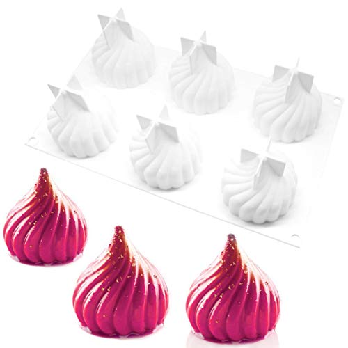 MOUMOUTEN Spiralförmige Silikonformen, 3D 6 Gitter Zwiebelform Silikon Backform, Französische Dessertform, Backzubehör Für Die Küche, 11,4 X 6,9 X 2,8 Zoll von MOUMOUTEN