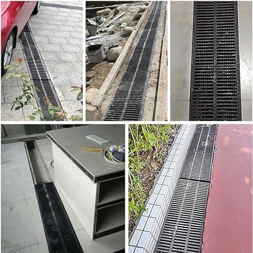 Ablaufgitter Abflussgitter Schwerlast Drainageabdeckung/ Abflussgitter, Garage/Betonboden Drainage Graben Kanal Gitterrost Verhindern Sie Verstopfungen, Schnelle Installation Und Demontage(50x25x2cm/1 von MObyat