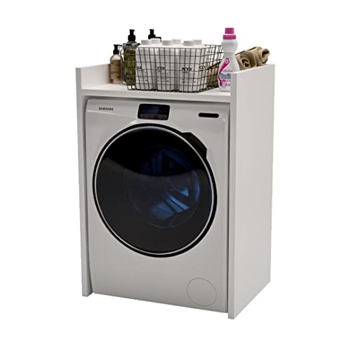 MRBLS Waschmaschinenschrank Überbauschrank für Waschmaschine & Trockner Wäschetrockner Badschrank Badezimmermöbel Waschküche Waschmaschinenregal Waschmaschinenüberbau viele Farben - 66x97x48cm (Weiß) von MRBLS_HOME