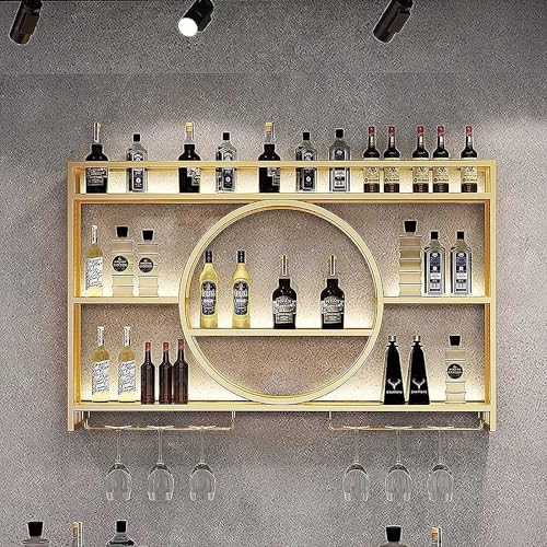 MRLILIN Weinpräsentationsregal für Weingläser und Champagner-Stielgläser zur Wandmontage – Multifunktionsdisplay aus Metall – Organisieren Sie Ihre Weingläser und Stielgläser! von MRLILIN