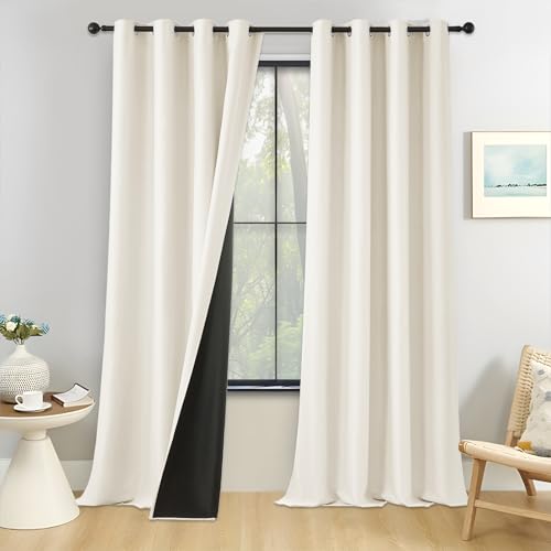MRTREES Gardinen mit Ösen Blickdicht Hellbeige 2er Set, Thermogardine Wärmeisolierend, Schallschutz Vorhang 250 cm Lang, Blickdichte Vorhänge 140 cm Breit, Abdunkelnde Vorhänge Wohnzimmer MRTREES Gardinen mit Ösen Blickdicht Hellbeige 2er Set, Thermogardine Wärmeisolierend, Schallschutz Vorhang 250 cm Lang, Blickdichte Vorhänge 140 cm Breit, Abdunkelnde Vorhänge Wohnzimmer von MRTREES