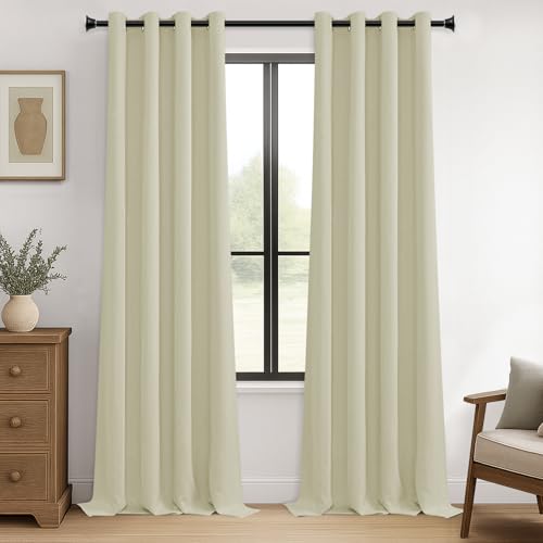 MRTREES Schallschutz Vorhang Schlafzimmer Kälteschutz Beige Gardinen Blickdicht 2er Set, 255 cm Lang, 140 cm Breit, Vorhänge Verdunkelung mit Ösen für Wohnzimmer Kinderzimmer MRTREES Schallschutz Vorhang Schlafzimmer Kälteschutz Beige Gardinen Blickdicht 2er Set, 255 cm Lang, 140 cm Breit, Vorhänge Verdunkelung mit Ösen für Wohnzimmer Kinderzimmer von MRTREES