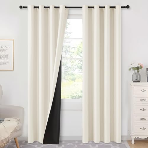 MRTREES Thermovorhang Kälteschutz Gegen Kälte 100% Vorhang Blickdicht Gardinen mit Ösen Hellbeige 2er Set, 200 cm Lang, 140 cm Breit, Verdunklungsvorhänge für Wohnzimmer Schlafzimmer MRTREES Thermovorhang Kälteschutz Gegen Kälte 100% Vorhang Blickdicht Gardinen mit Ösen Hellbeige 2er Set, 200 cm Lang, 140 cm Breit, Verdunklungsvorhänge für Wohnzimmer Schlafzimmer von MRTREES