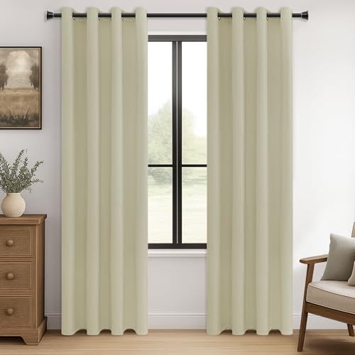 MRTREES Thermovorhang Kälteschutz Vorhang Blickdicht mit Ösen 2er Set, 210 cm Lang, 140 cm Breit, Gardinen Verdunkelnd Vorhänge Beige für Tür Wohnzimmer Schlafzimmer, Blackout Curtains MRTREES Thermovorhang Kälteschutz Vorhang Blickdicht mit Ösen 2er Set, 210 cm Lang, 140 cm Breit, Gardinen Verdunkelnd Vorhänge Beige für Tür Wohnzimmer Schlafzimmer, Blackout Curtains von MRTREES