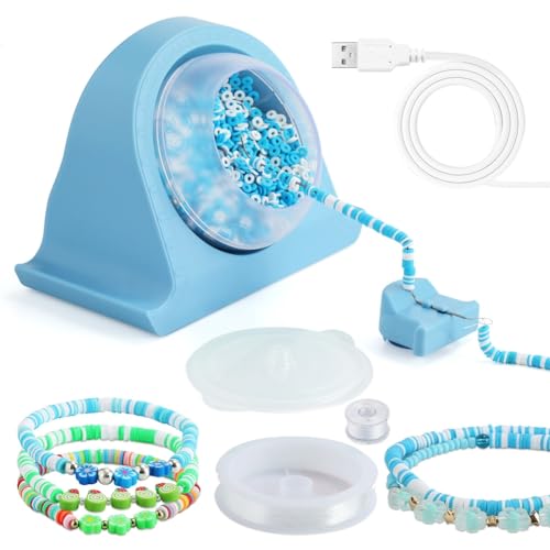 MSCHENZW Perlenspinner, Schüssel-Tonperlenspinner, Effizienter Elektrischer Perlenspinner für die Einfache und Unterhaltsame Schmuckherstellung Blau von MSCHENZW