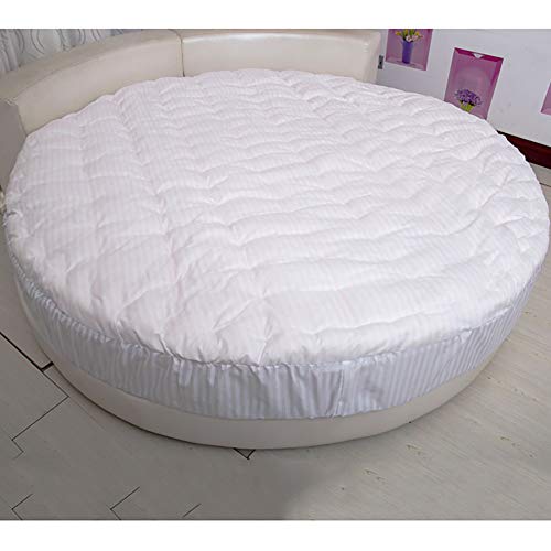 MSM Runde Matratze Beschützer Topper,100% Baumwolle Dick Gesteppte Futon Matratze Für Rundes Bett,komfürt Tatami Betten Futon Topper Weiß Durchmesser:180cm/71inch von MSM