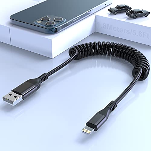 Spiral Lightning Cable, [MFi Zertifiziert & CarPlay], Federbelastetes Retractable iPhone Ladekabel Kompatibel mit iPhone 14/14 Pro/14 Pro Max/14 Mini/13/13 Pro/12Pro/12/11/XS/XS Max/XR/X/8/Pad/Pod von MTAKYI