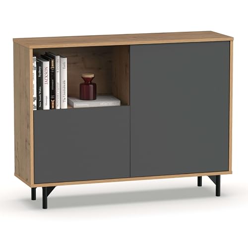 MUEBLES PITARCH Sideboard, Holzwerkstoff, Eiche Gold/Grau, 86x112x33 cm von MUEBLES PITARCH