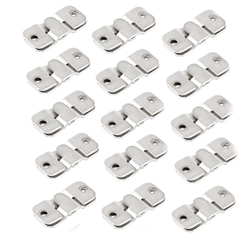 15Pairs Stainless Steel Interlock Hanging Buckle Flush Concealed Mount Brackets, Stainless Steel Z Clip Bracket Interlock Hanging Buckle, Mountain Buckle for Picture Display Art. von MUGUOY