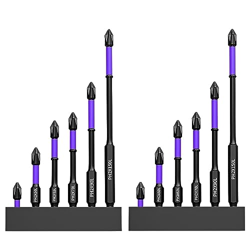 2 Set High Hardness and Strong Magnetic Bit,D1 Schlagschrauber-Bit-Satz,25/50/95/70/90/150mm Anti-Rutsch Anti-Schock Batch Kopf Kreuz Schraubendreher Kopf für Power Screwdriver Schlagbohrmaschine. von MUGUOY