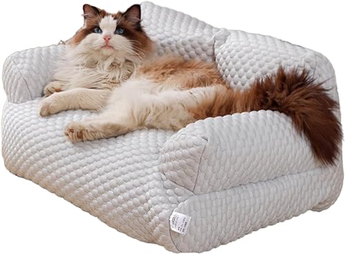 Ice Silk Cooling Pet Bed Breathable Washable Dog Sofa Bed, Summer Sleeping Self-Cooling Cool Ice Silk Kennel Bed for Small, Medium, Large Dogs & Cats von MUGUOY