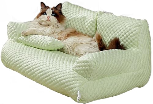 Ice Silk Cooling Pet Bed Breathable Washable Dog Sofa Bed, Summer Sleeping Self-Cooling Cool Ice Silk Kennel Bed for Small, Medium, Large Dogs & Cats von MUGUOY