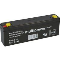 1x Multipower Blei-Akku MP2,3-12 Pb 12V 2,3Ah VdS G107033, Faston 4,8 von MULTIPOWER