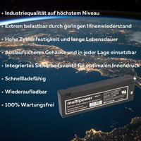 Blei-Akku MP1222A Pb 12V / 2Ah Klemmkontakt - Multipower von MULTIPOWER