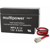 Blei-Akku MP0,8-12JST Pb 12V 0,8Ah Kabel mit JST-Buchse - Multipower von MULTIPOWER