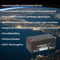 Multipower MP3,4-12 / 12V 3,4Ah Blei Akku VdS Zulassung von MULTIPOWER