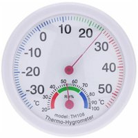 Mumu - Weiße Uhr geformtes Innen-Außen-Thermometer Temperatur-Hygrometer Feuchtigkeitsmesser von MUMU