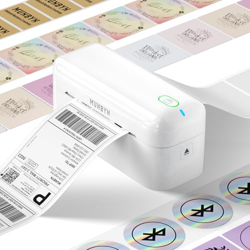 MUNBYN Bluetooth Etikettendrucker DHL, Label Printer 4x6, Labeldrucker Thermodrucker für Shopify, Ebay, Etsy, Amazon, DHL, Evri, DPD,UPS, FedEx, 402B, Weiß MUNBYN Bluetooth Etikettendrucker DHL, Label Printer 4x6, Labeldrucker Thermodrucker für Shopify, Ebay, Etsy, Amazon, DHL, Evri, DPD,UPS, FedEx, 402B, Weiß von MUNBYN