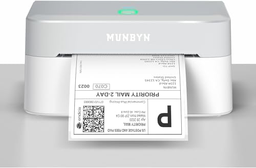 MUNBYN Bluetooth Etikettendrucker DHL, Label Printer 4x6, Labeldrucker Thermodrucker für Shopify, Ebay, Etsy, Amazon, DHL, Evri, DPD,UPS, FedEx, 403B, Weiß MUNBYN Bluetooth Etikettendrucker DHL, Label Printer 4x6, Labeldrucker Thermodrucker für Shopify, Ebay, Etsy, Amazon, DHL, Evri, DPD,UPS, FedEx, 403B, Weiß von MUNBYN