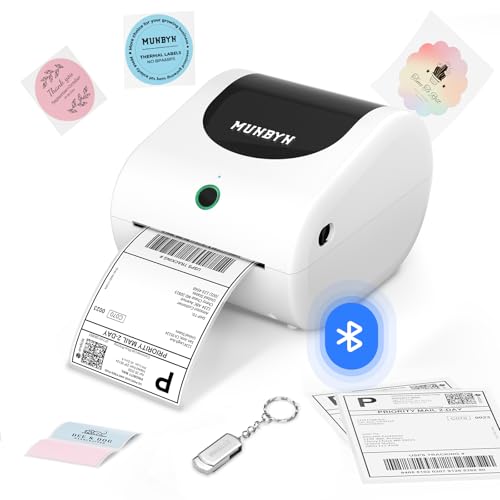 MUNBYN Bluetooth Etikettendrucker DHL 4x6 Thermodrucker Labeldrucker Label Printer für Shopify Zalando Amazon Etsy DHL FedEx UPS, Weiß MUNBYN Bluetooth Etikettendrucker DHL 4x6 Thermodrucker Labeldrucker Label Printer für Shopify Zalando Amazon Etsy DHL FedEx UPS, Weiß von MUNBYN