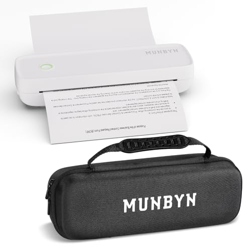 MUNBYN Mobiler Drucker Bluetooth Thermodrucker A4 203DPI Inkless Printer Kompatibel mit Android & iOS für Handy & Laptop, Tragbarer Drucker mit Aufbewahrungstasche, ITP04, Weiß MUNBYN Mobiler Drucker Bluetooth Thermodrucker A4 203DPI Inkless Printer Kompatibel mit Android & iOS für Handy & Laptop, Tragbarer Drucker mit Aufbewahrungstasche, ITP04, Weiß von MUNBYN