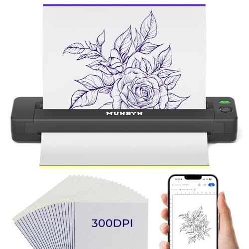MUNBYN Tattoo Drucker Bluetooth, Stencil Drucker Tattoo Printer, Haut Tattoodrucker Thermodrucker für Anfänger, für Android iOS Mac Windows, ITP06, Schwarz MUNBYN Tattoo Drucker Bluetooth, Stencil Drucker Tattoo Printer, Haut Tattoodrucker Thermodrucker für Anfänger, für Android iOS Mac Windows, ITP06, Schwarz von MUNBYN