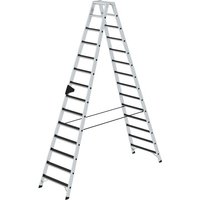 Stufen-Stehleiter beidseitig begehbar mit clip-step R13 2x14 Stufen von PROREGAL - SICHERHEIT MADE IN GERMANY