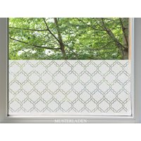 Fensterdeko Sichtschutzfolie Marokkanisch Für Bad, 43 cm Hoch, Frosted Und Etched von MUSTERLADEN