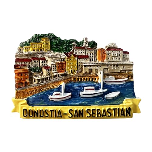 3D Donostia San Sebastian Spanien Kühlschrankmagnet Reise Souvenir Kühlschrank Dekoration Magnetischer Aufkleber Handbemalt Handwerk von MUYU Craft