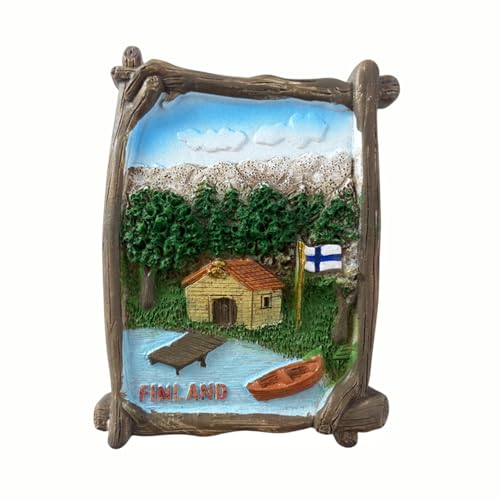 3D Finnland Kühlschrankmagnet Reise Souvenir Kühlschrank Dekoration Magnetischer Aufkleber Handbemalt Handwerk von MUYU Craft