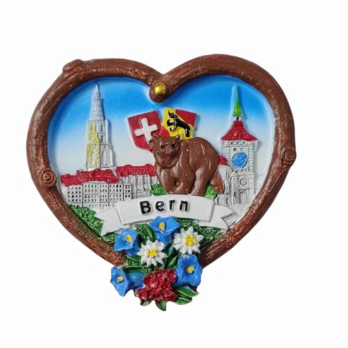 3D-Kühlschrankmagnet, Motiv: Berner Schweiz, Reise-Souvenir, Kühlschrank, Dekoration, Kunstharz, handbemalt, Bastelsammlung von MUYU Craft