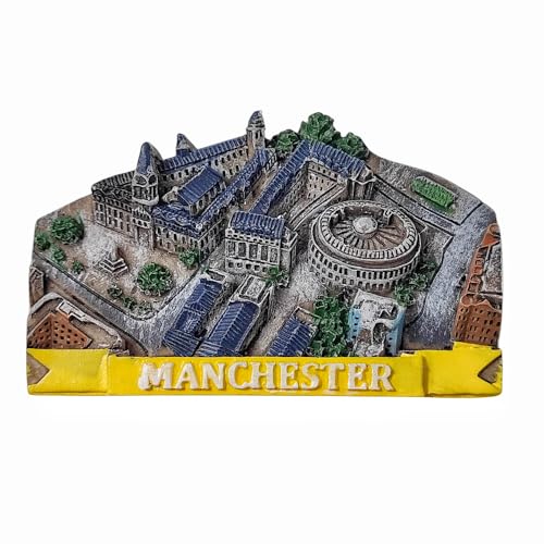 3D Manchester England UK Kühlschrankmagnet Reise-Souvenir Kühlschrank Dekoration Harz handbemalt Handwerk Kollektion von MUYU Craft