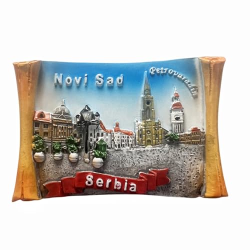 MUYU Craft 3D Novi Sad Serbien Kühlschrankmagnet Reise Souvenir Kühlschrank Dekoration Magnetischer Aufkleber Handbemalte Bastelsammlung von MUYU Craft