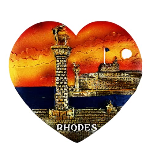 3D Rhodos Griechenland Kühlschrankmagnet Reise Souvenir Kühlschrank Dekoration Magnet Aufkleber Handbemalt Handwerk von MUYU Craft