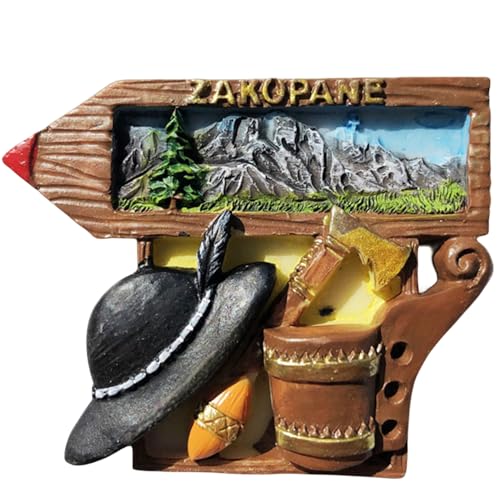 3D Zakopane Polen Kühlschrankmagnet Reise Souvenir Kühlschrank Dekoration Harz handbemalt Handwerk Kollektion von MUYU Craft