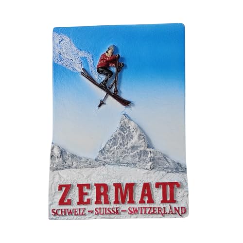 MUYU Craft 3D Zermatt Wallis Schweiz Kühlschrankmagnet Reise Souvenir Kühlschrank Dekoration Harz handbemalt Handwerk Kollektion von MUYU Craft