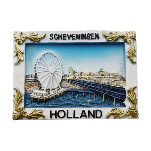 Scheveningen Niederlande Kühlschrankmagnet Reise Souvenir Kühlschrank Dekoration 3D Magnetaufkleber Handbemalt Handwerk von MUYU Craft