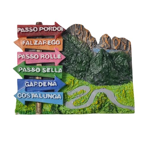 MUYU Craft The Dolomites Italy Kühlschrankmagnet, Reise-Souvenir, Kühlschrank-Dekoration, magnetischer Aufkleber, handbemalt, Bastelsammlung von MUYU Craft