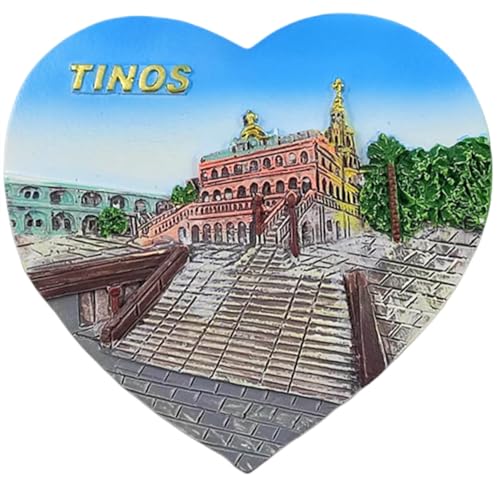 Tinos Island Griechenland Kühlschrankmagnet, Reise-Souvenir, Küche, 3D-Kühlschrank, Dekoration, handbemalt, Kunstharz von MUYU Craft