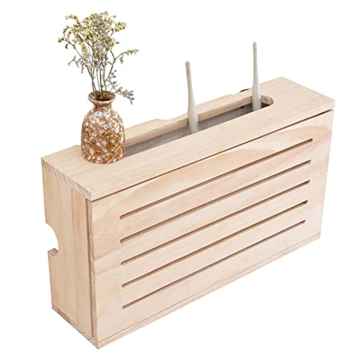 MYIESAXL Holz-WLAN-Router-Aufbewahrungsbox mit Tür-Wandhalterung, Dekorative Router-Organizer-Box, Router-Regal, Kabel-Aufbewahrungsbox, Schwimmende Regale, Dekorieren von MYIESAXL