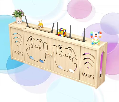 Router-Box, WLAN-Regalbox, Router-Box und Kabel-Cover, WLAN-Router-Regal, WLAN-Router-Versteck, WLAN-Rack (B 71 x 28 cm), Wärmeableitungsbelüftung von MYIESAXL