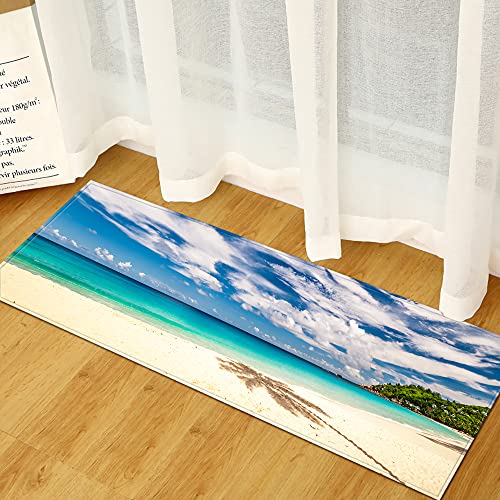 MYPALL Läufer rutschfestes Küchenmatten Meer & Strand rutschfeste Küchenmatten und Teppiche Waschbare Gummiunterlage Fußmatte Mikrofaser 60 x 180cm von MYPALL