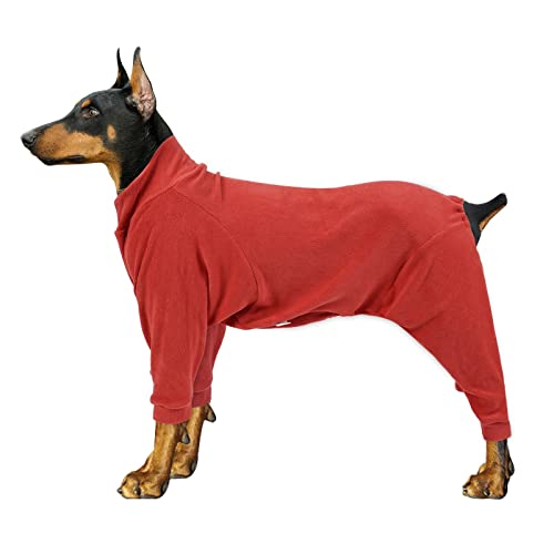 MZFGIJNBO Winter-Haustier-Hundekleidung, Hunde-Sweatshirt, Warmer Flanell-Hundepyjama, gepolsterte Kleidung for mittelgroße Hunde, Labrador-Kleidung(Color:Red,Size:M 15-22.5KG) von MZFGIJNBO