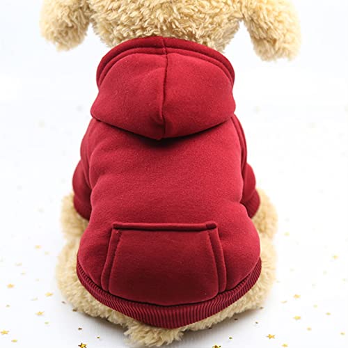 MZFGIJNBO Winter Hund Hund Kleidung for kleine Hunde Kleidung warme Hund Mantel Jacke welpen Katze Kleidung for Hunde Haustiere Kleidung französisch Bulldog Pug(Color:Red,Size:XS 0-1.2KG) von MZFGIJNBO