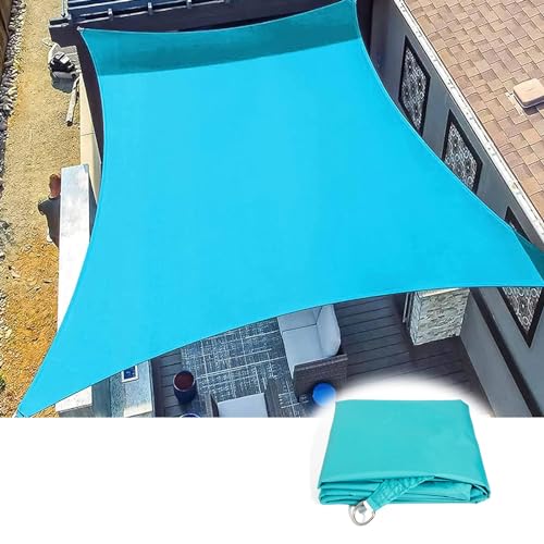 Sonnensegel Wasserdicht 3x4m Schwarz Sonnensegel Rechteckig Mit Seile Sonnensegel Balkon 98% UV Schutz Geeignet Für Garten Terrasse Und Camping (Color : Blue, Size : 6x10M(20x32FT)) von MZQMK