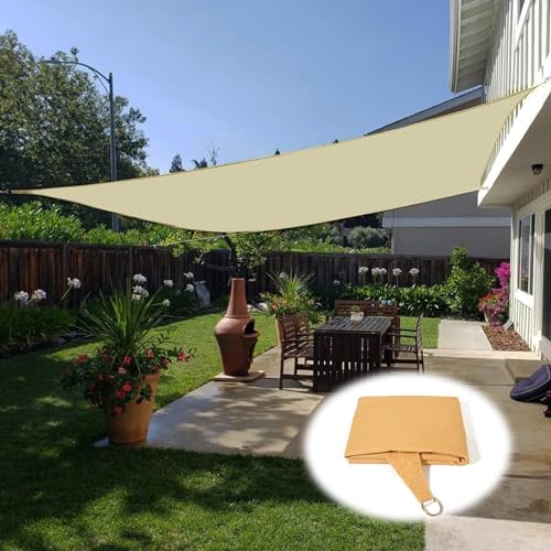 Sonnensegel Wasserdicht 3x4m Schwarz Sonnensegel Rechteckig Mit Seile Sonnensegel Balkon 98% UV Schutz Geeignet Für Garten Terrasse Und Camping (Color : Yellow, Size : 8x10M(26x32FT)) von MZQMK